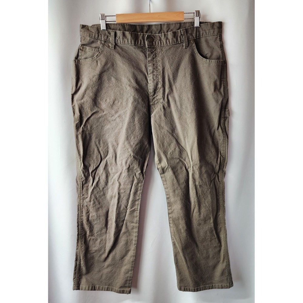 Mens Y2K Dickies Tan Khaki Brown Canvas Carpenter Work Pants Size 40x30 - Picture 5 of 16